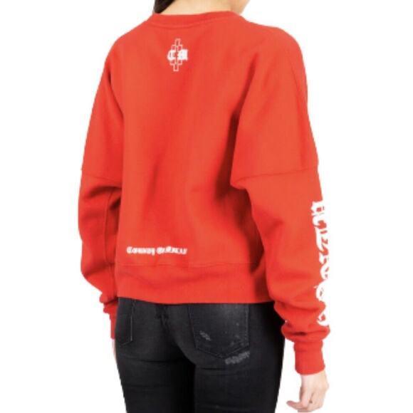 Marcelo Burlon Cupido Tattoo Graphic Red Cotton Pullover Sweatshirt NWOT Size S - Picture 2 of 10